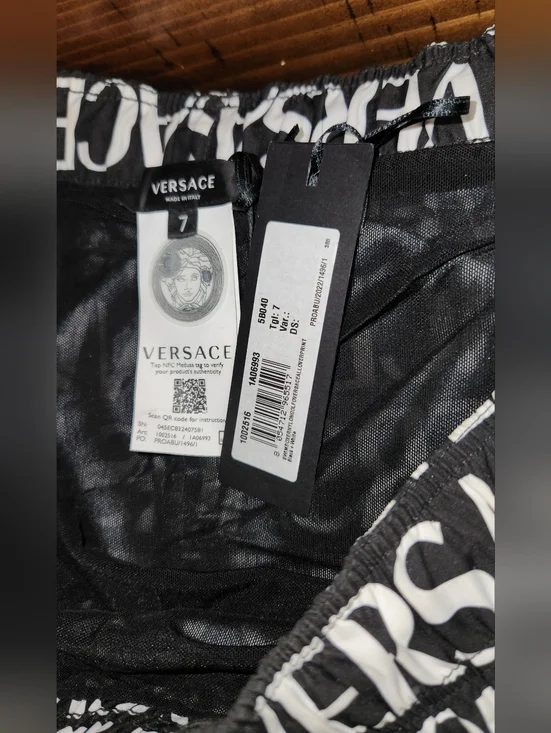 VERSACE All Over Logo Board Shorts - Picture 4 of 12